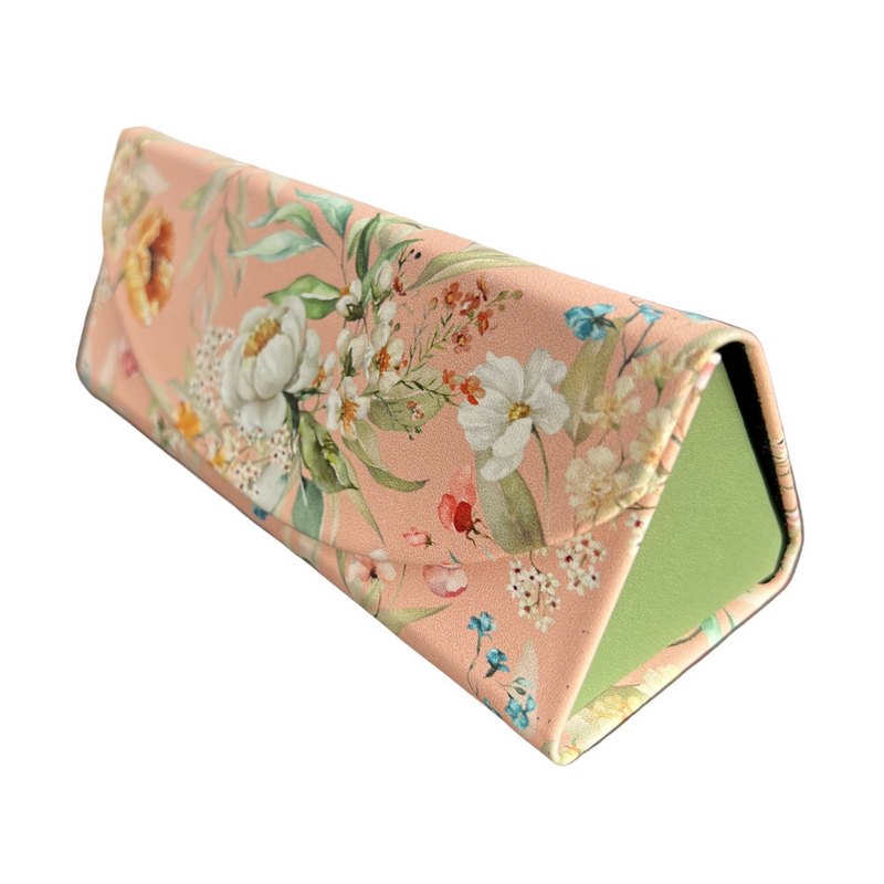 Artebene Fold-flat Floral Glasses Case 210576 coral side