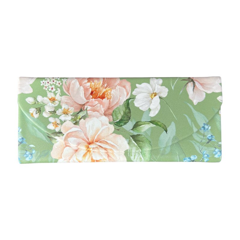 Artebene Fold-flat Floral Glasses Case 210576 green flat