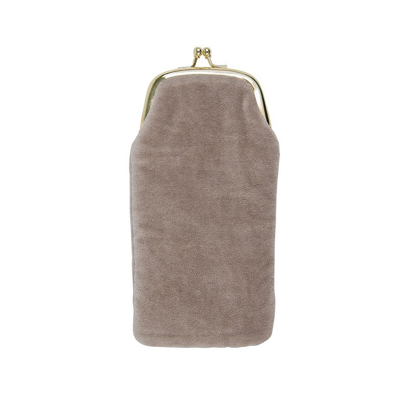 Artebene Glasses Case Beige Velvet With Look in Gold 210564 back