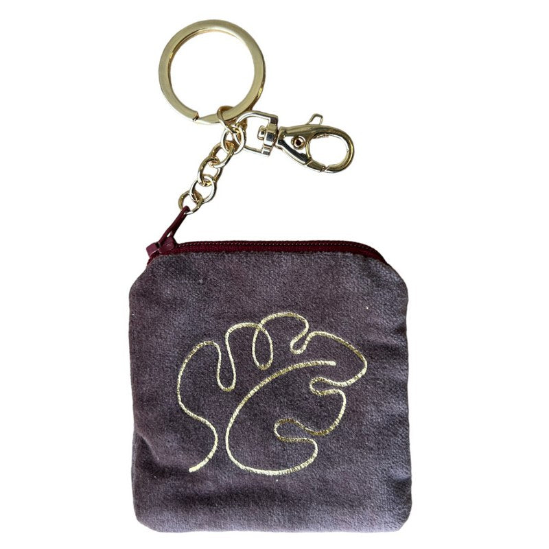 Artebene Keyring Velvet Purse Gold Leaf front