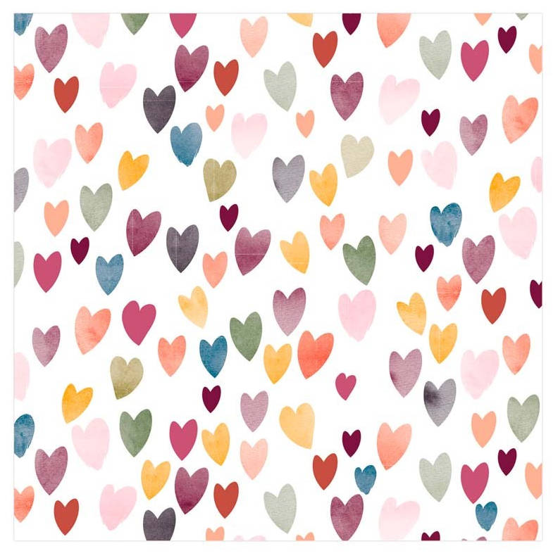 Artebene Mini Paper Napkins Coloured Hearts 132355 front