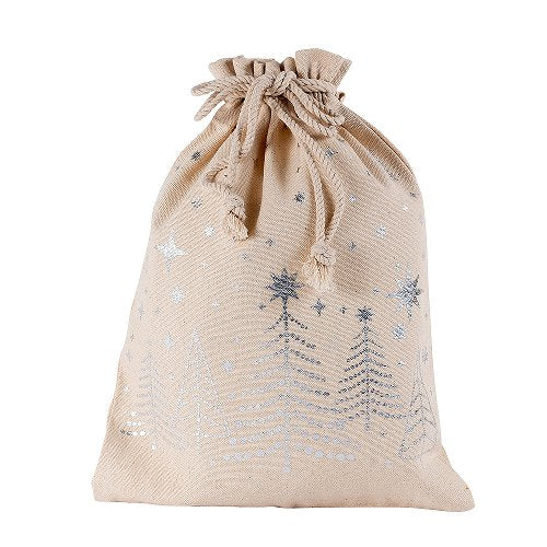 Artebene Silver Christmas Trees Cotton Gift Sack 205472 main