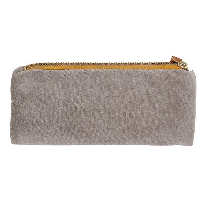 Artebene Velvet Pouch Taupe with Gold Eyelashes 241118 back