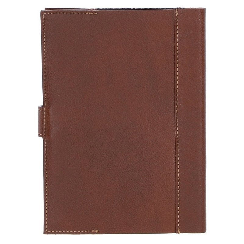Ashwood A5 Notebook Tan Leather and Navy Tweed TW-19 rear