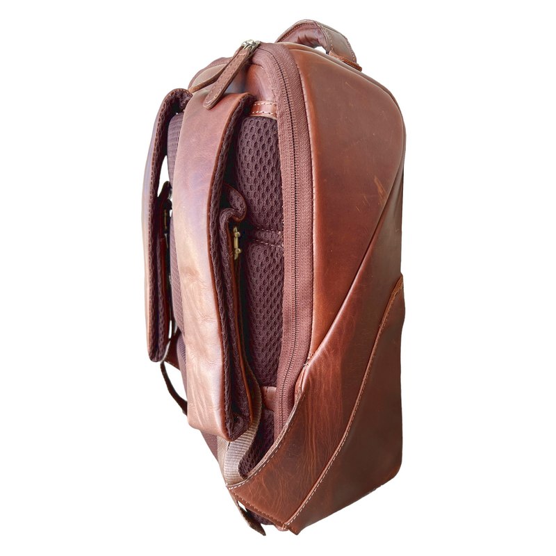 Ashwood Leather Backpack Chestnut left side back