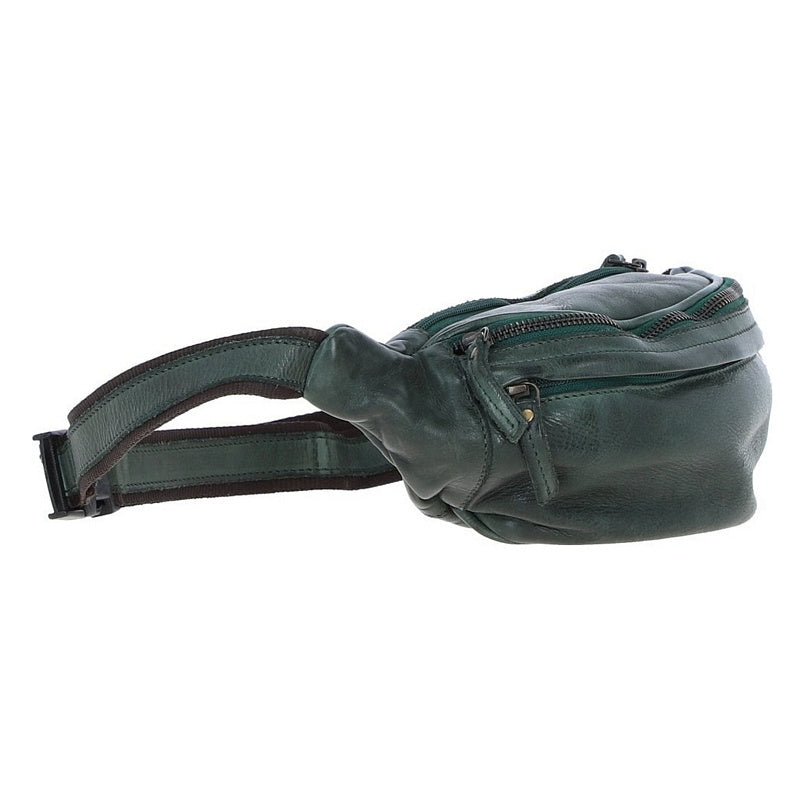 Ashwood Leather Bum Bag Green D-102-GREEN zips