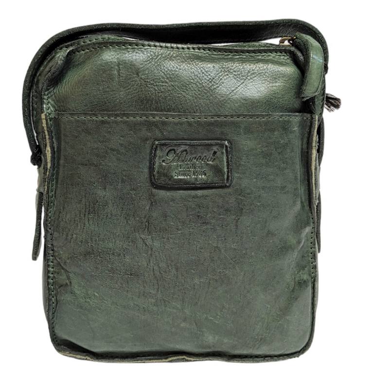 Ashwood Leather Crossbody Bag Medium Green D-101 GREEN front