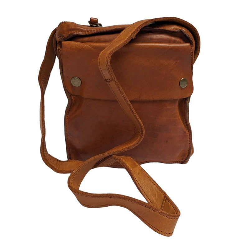 Ashwood Leather Crossbody Bag Medium Tan D-101 TAN back with strap