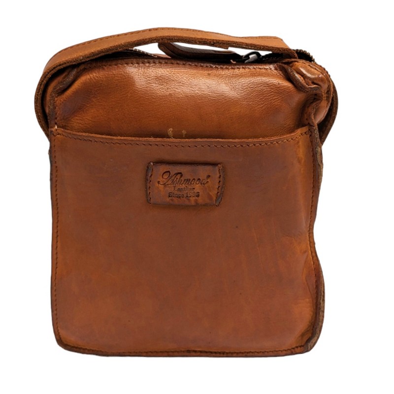 Ashwood Leather Crossbody Bag Medium Tan D-101 TAN front