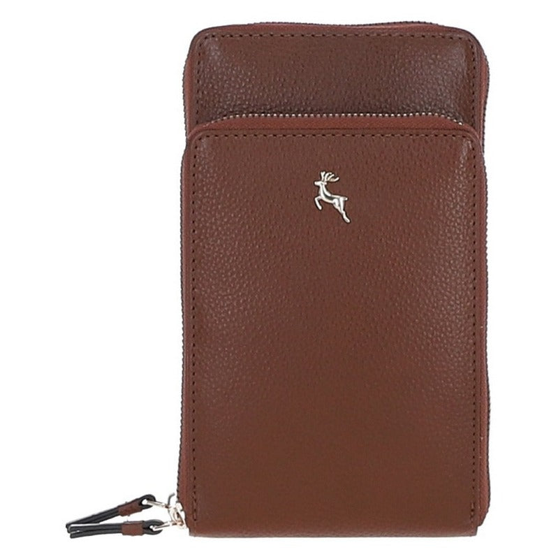 Ashwood Leather Crossbody Phone Bag Tan X-31 front