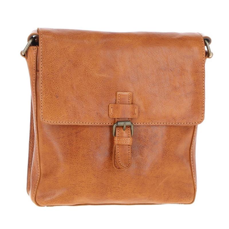 Ashwood Leather Dean Flight Messenger Bag Tan front closeup