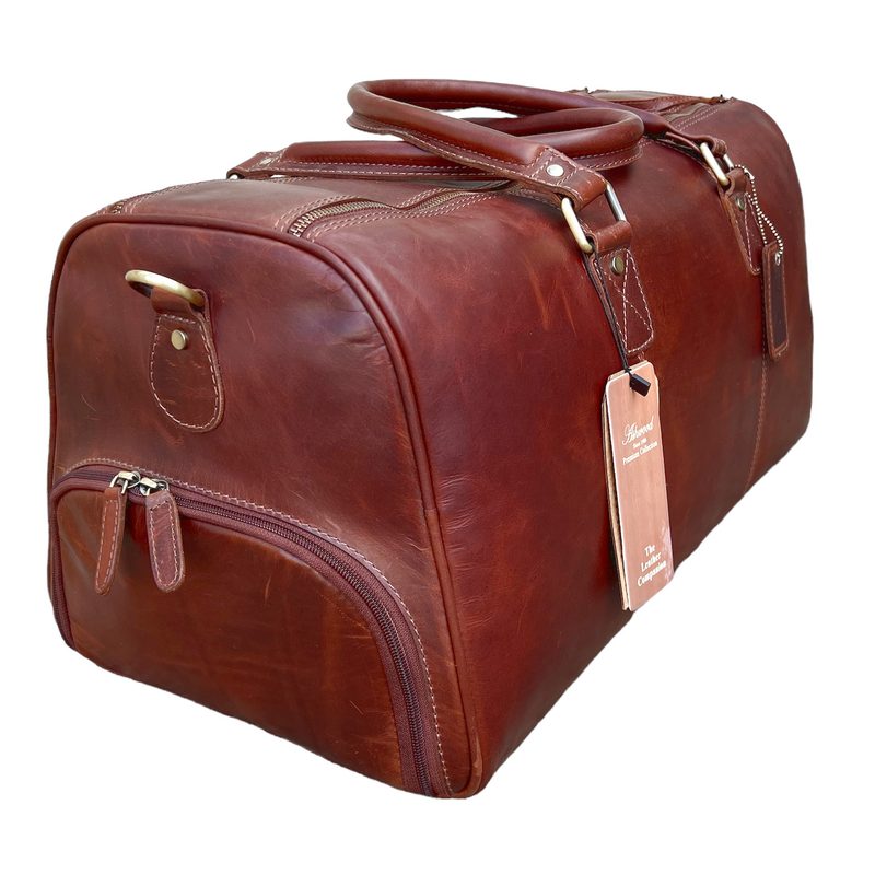 Ashwood Leather Holdall Chestnut left side