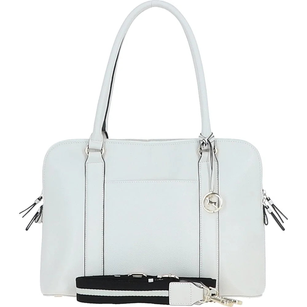 Ashwood Leather Ladies Double Tote Bag White X-39 front