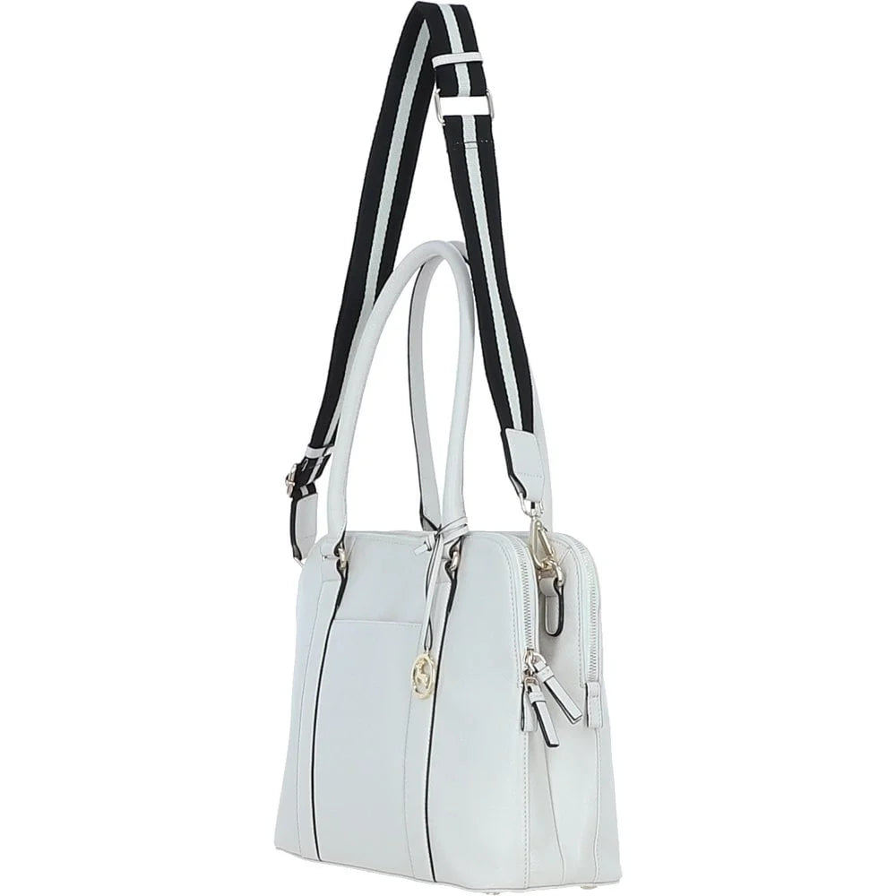 Ashwood Leather Ladies Double Tote Bag White X-39 side