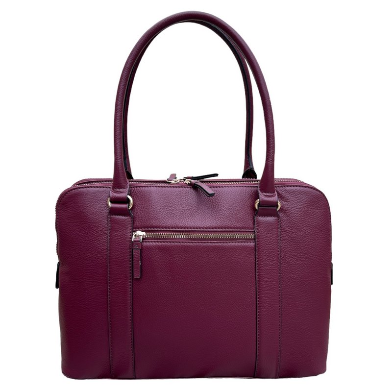 Ashwood Leather Ladies Double Tote Bag Wine X-39 rear