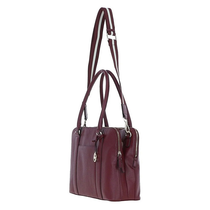 Ashwood Leather Ladies Double Tote Bag Wine X-39 side