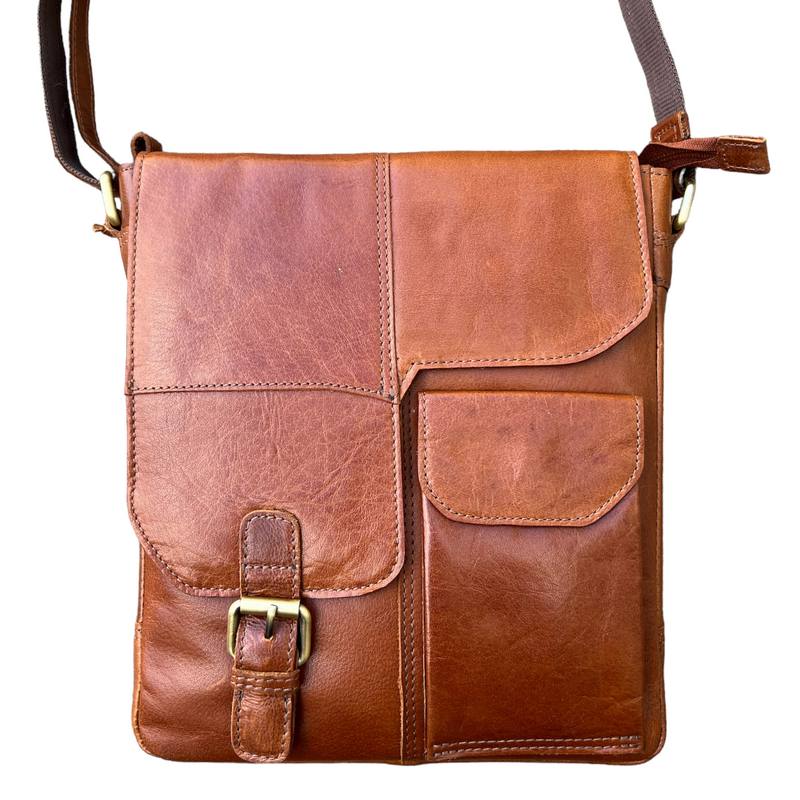 Ashwood Leather Messenger Bag Honey front