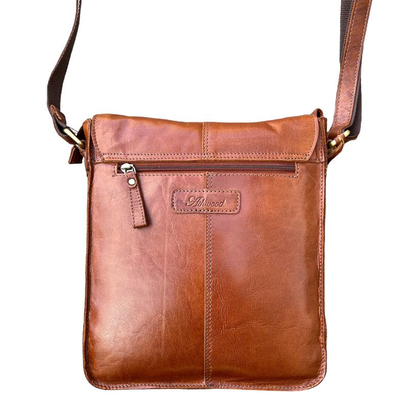 Ashwood Leather Messenger Bag Honey rear