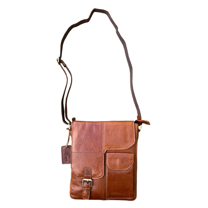 Ashwood Leather Messenger Bag Honey with strap