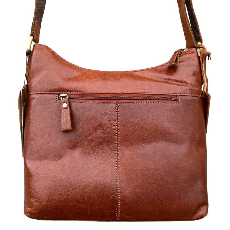 Ashwood Leather Twin Pocket Bag in Honey Tan G21 rear