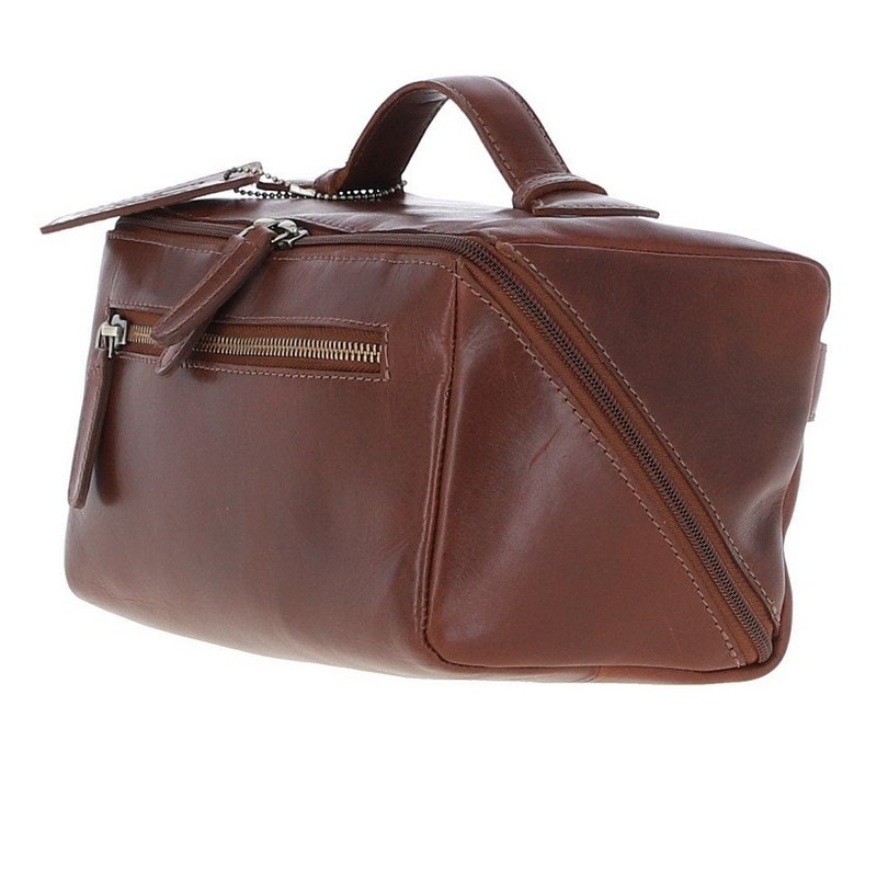 Ashwood Leather Washbag Chestnut K-49-CHESTNUT corner 1