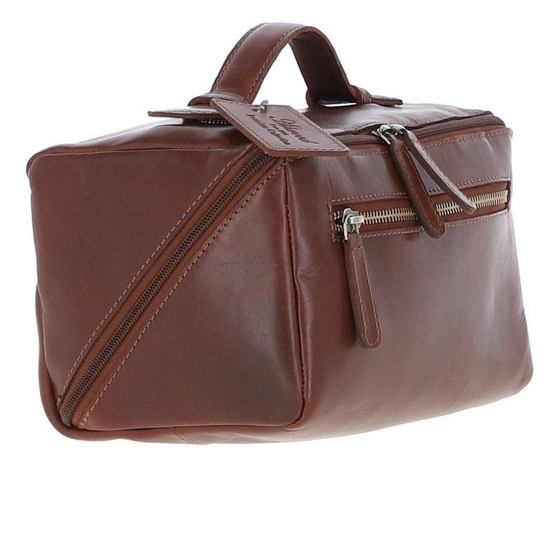 Ashwood Leather Washbag Chestnut K-49-CHESTNUT corner 2