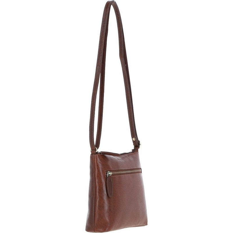 Ashwood Leather Zip Top Leather Crossbody Bag T-89-Chestnut other side