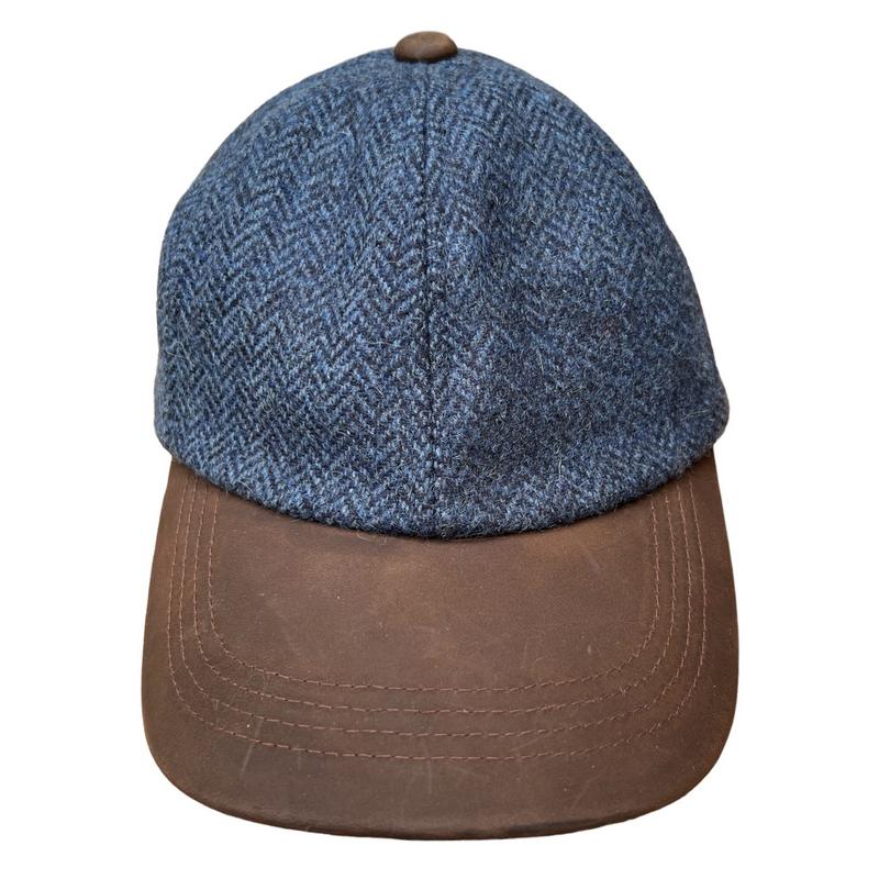 Baseball Cap Tyndrum Navy Herringbone Tweed ZH101 front