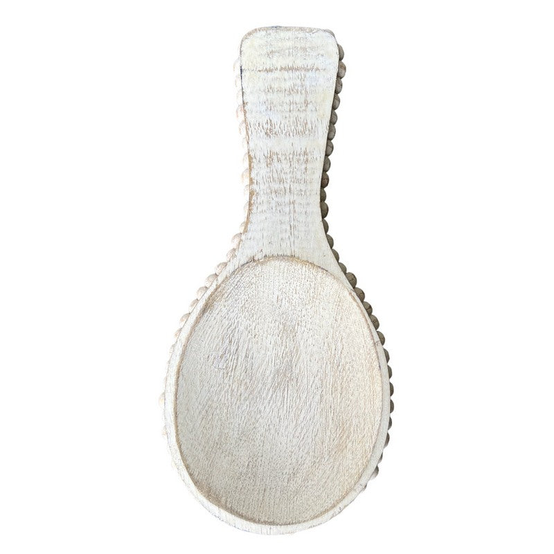 Beaded Mango Wood Spoon Rest top