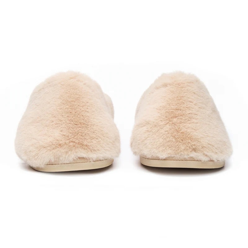 Bedroom Athletics Ariana Luxury Faux Fur Mule Slipper Gingerbread Pair front