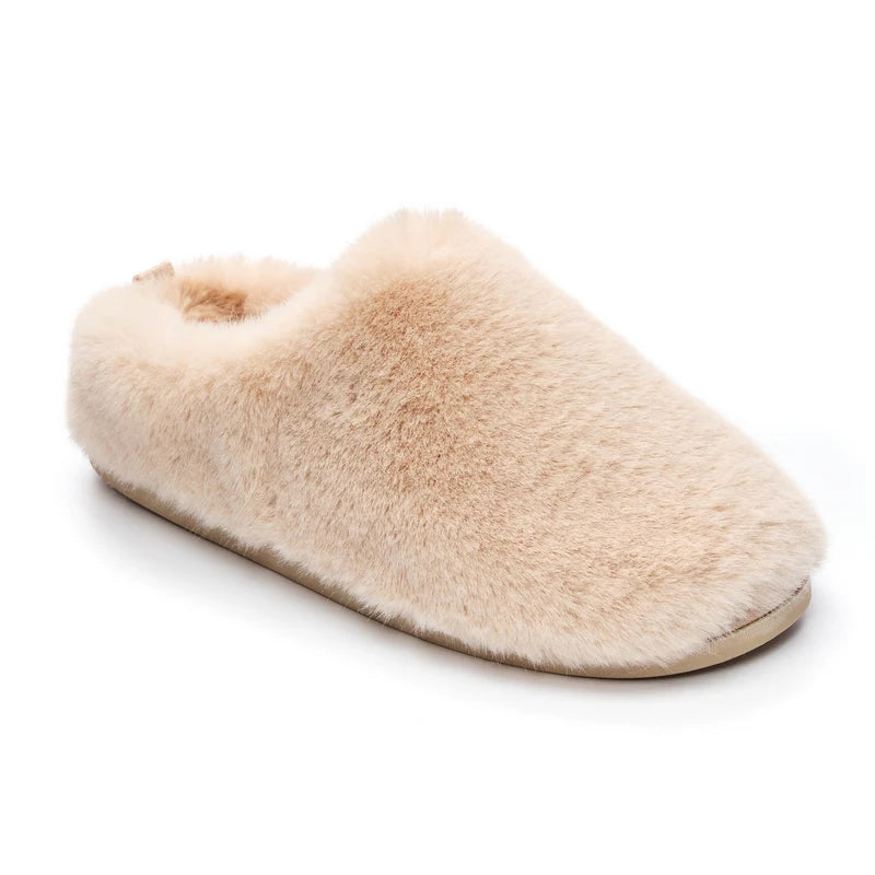 Bedroom Athletics Ariana Luxury Faux Fur Mule Slipper Gingerbread Single side angled