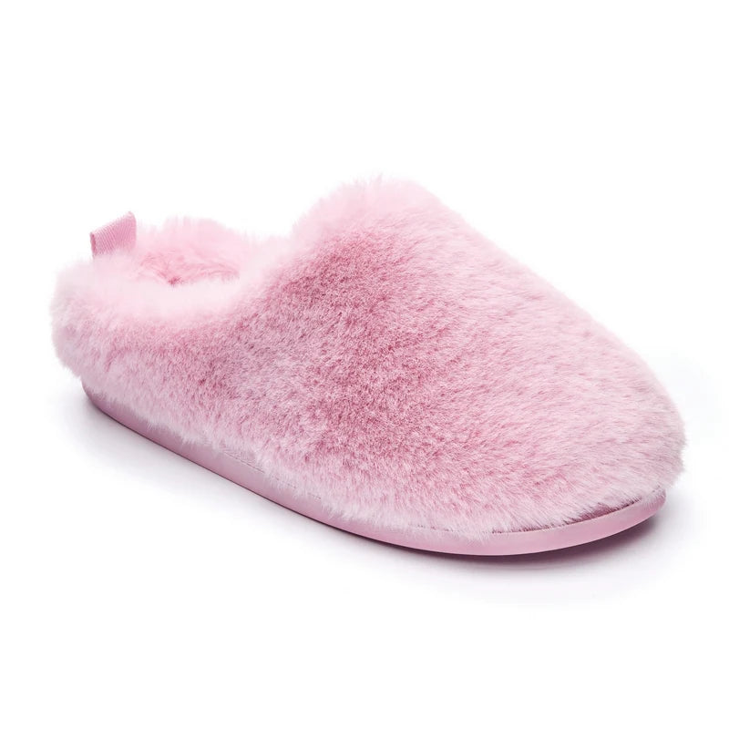 Bedroom Athletics Ariana Luxury Faux Fur Mule Slipper Pink Single angled