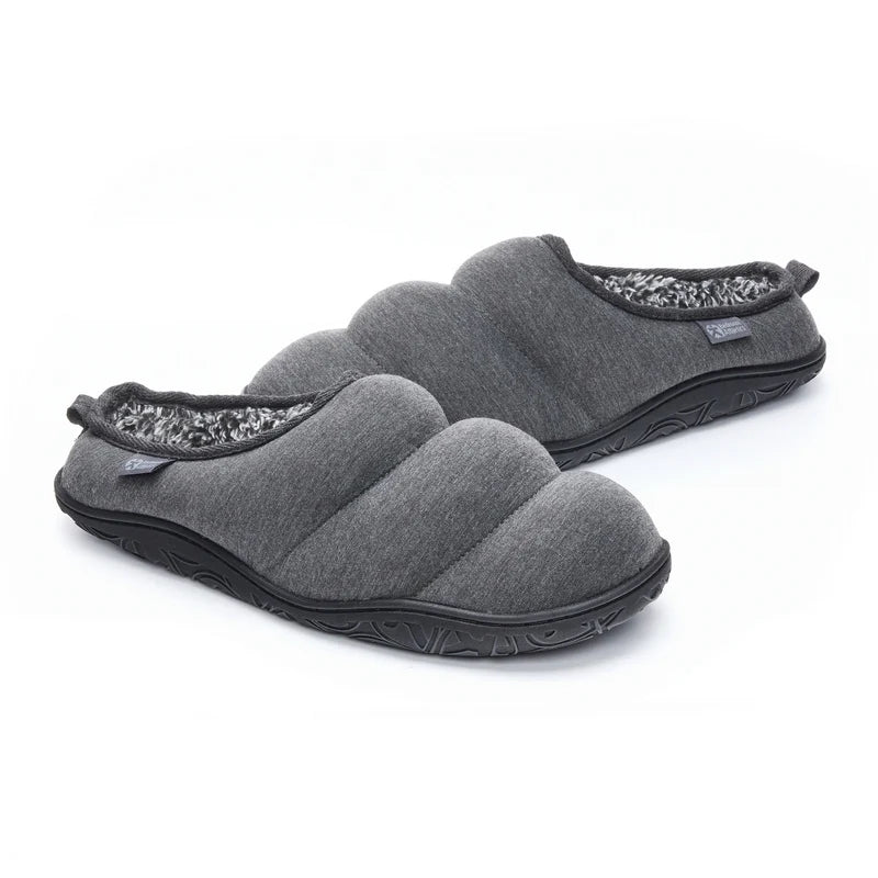 Bedroom Athletics Matt Jersey Puffa Mule Slipper Charcoal Marl Pair angled