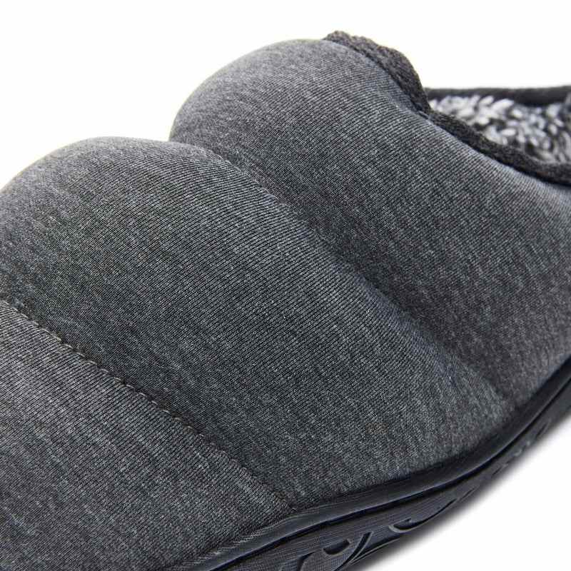 Bedroom Athletics Matt Jersey Puffa Mule Slipper Charcoal Marl detail