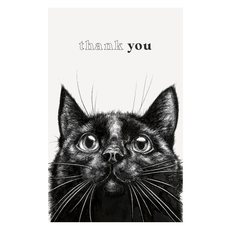 Black Cat Thank You Notecards Pack NBOX55 front