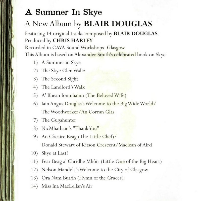 Blair Douglas - Summer In Skye CD booklet inside