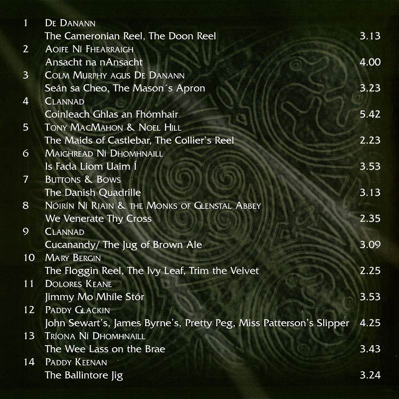 Blasta The Irish Traditional Music Special CDTCD007 rear