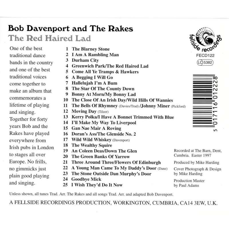 Bob Davenport & The Rakes - Red Haired Lad FECD122 track list