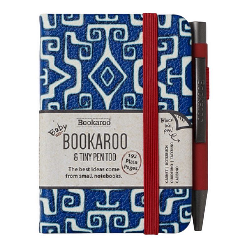 Bookaroo Baby Notebook & Pen Navy Aztec front