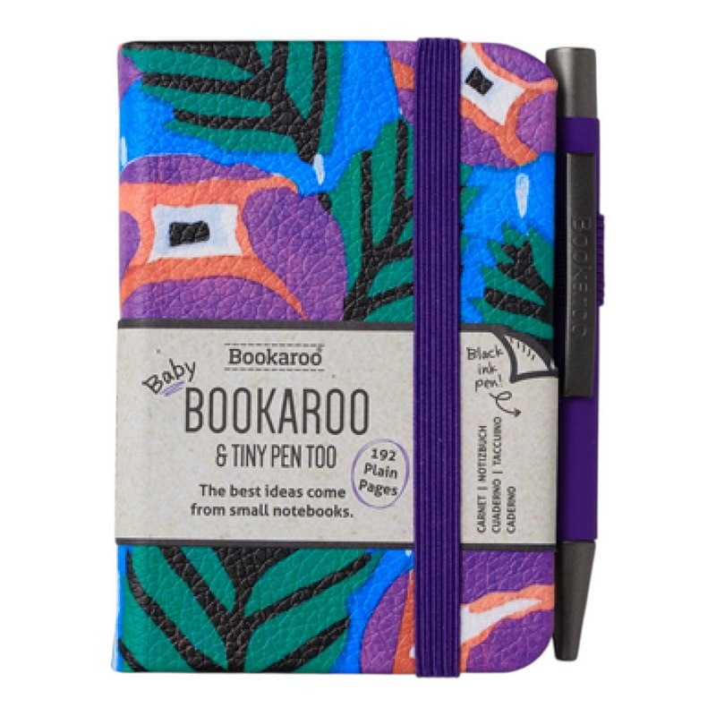 Bookaroo Baby Notebook & Pen Purple & Turqouise Floral front