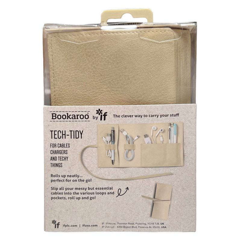 Bookaroo Travel Tech Tidy Cream in box rear