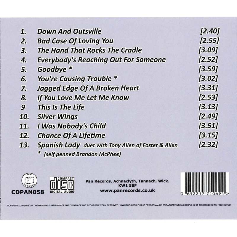 Brandon McPhee The Singer CD track list
