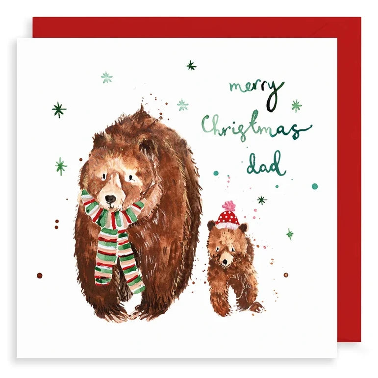 Brown Bears Christmas Card Merry Christmas Dad LMXM81 front
