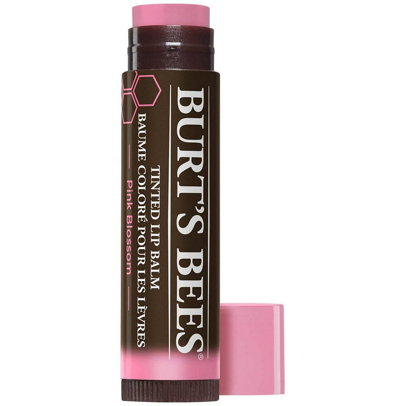 Burt's Bees Tinted Lip Balm Pink Blossom open