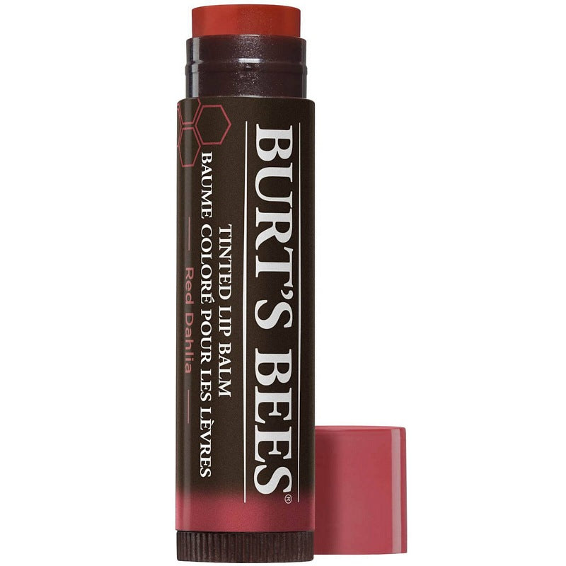 Burt's Bees Tinted Lip Balm Red Dahlia open