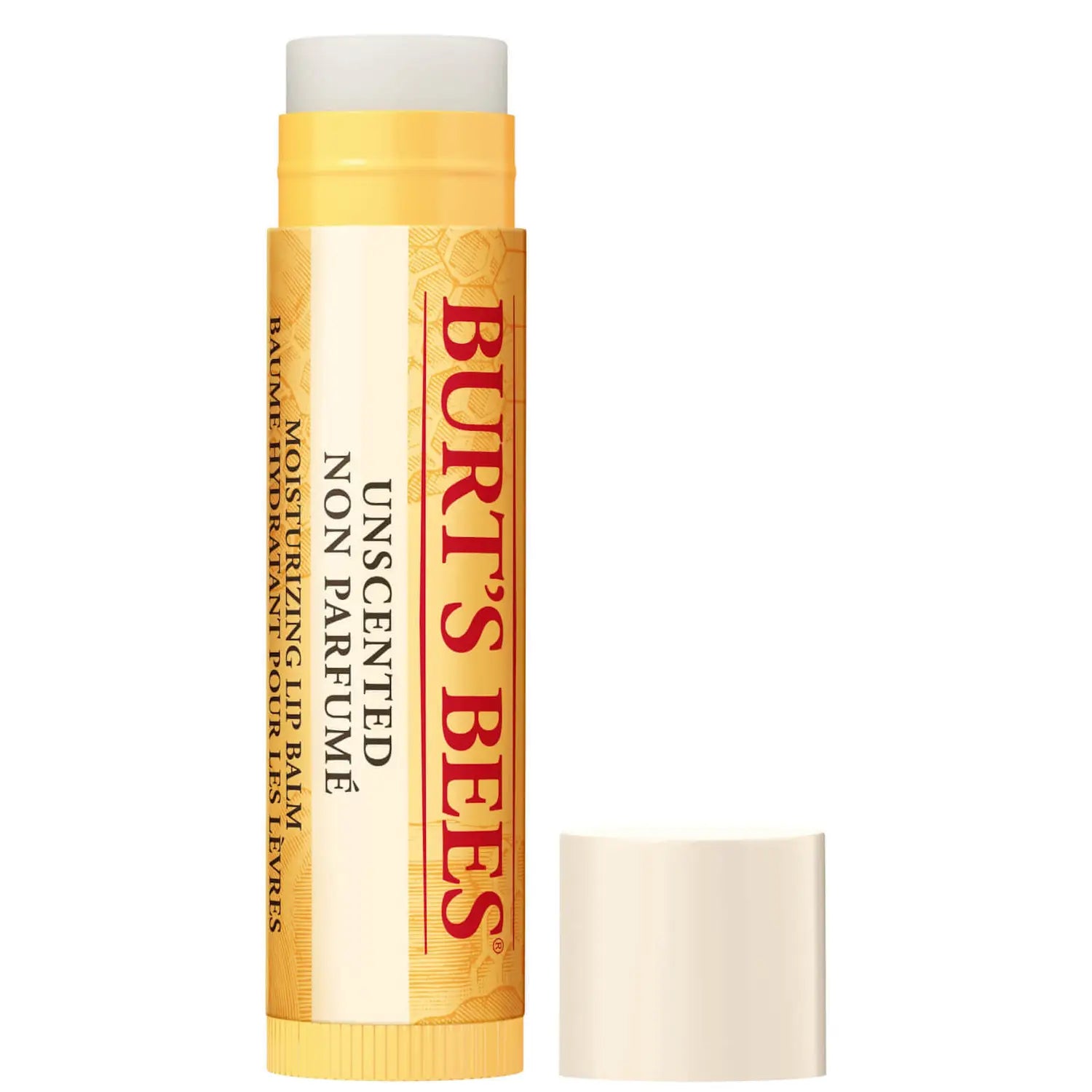 Burt's Bees Unscented Moisturising Lip Balm open