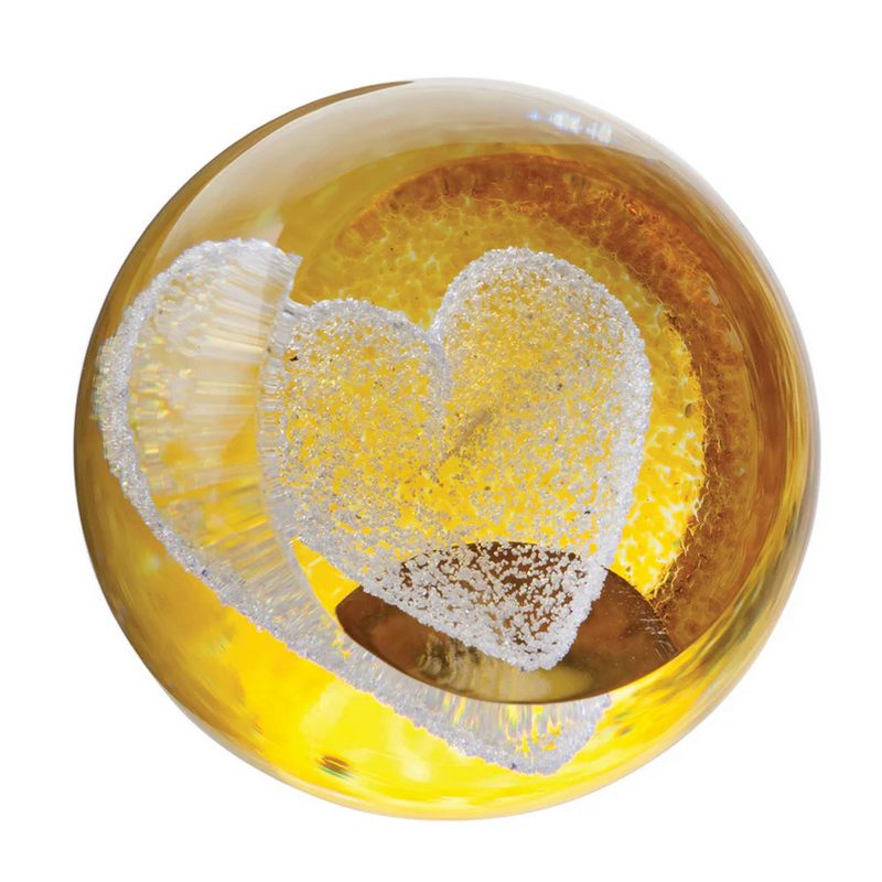 Caithness Glass Special Moments Gold Heart Paperweight U13090