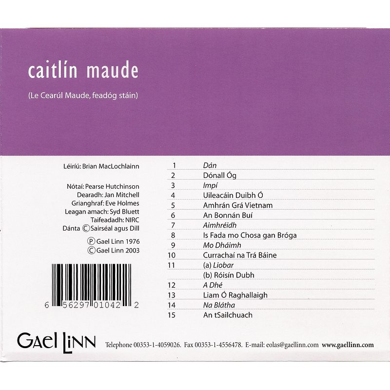 Caitlin Maude - Caitlin CEFCD042 track list