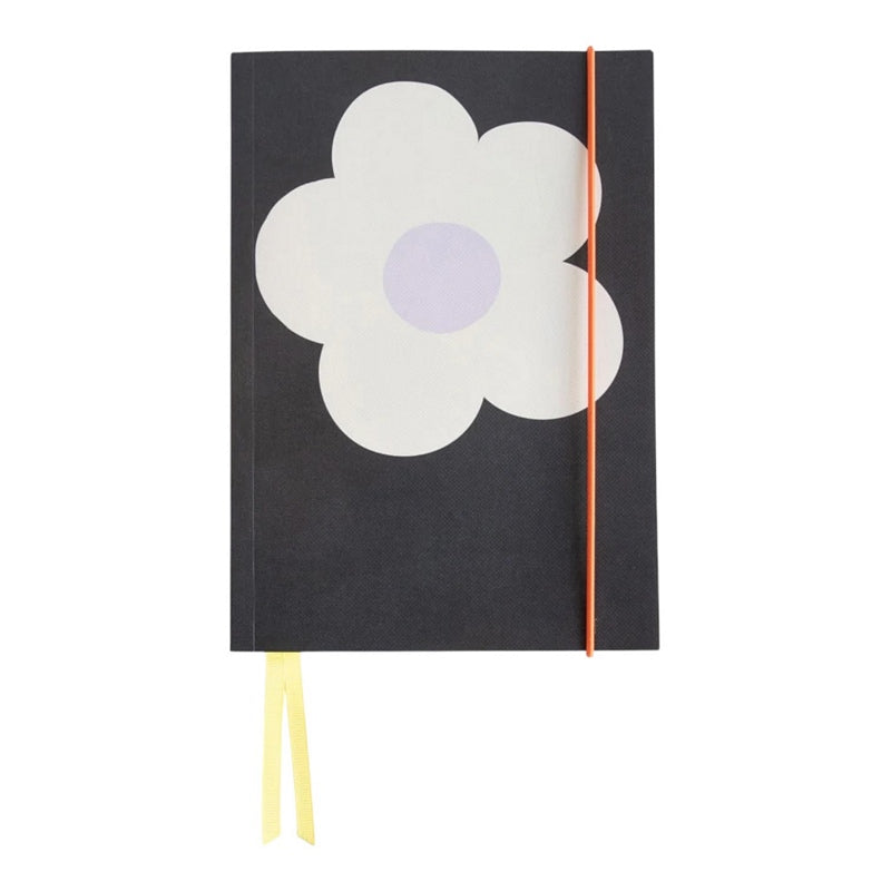 Caroline Gardner A5 Notebook Charcoal Big Flower AFN131 front