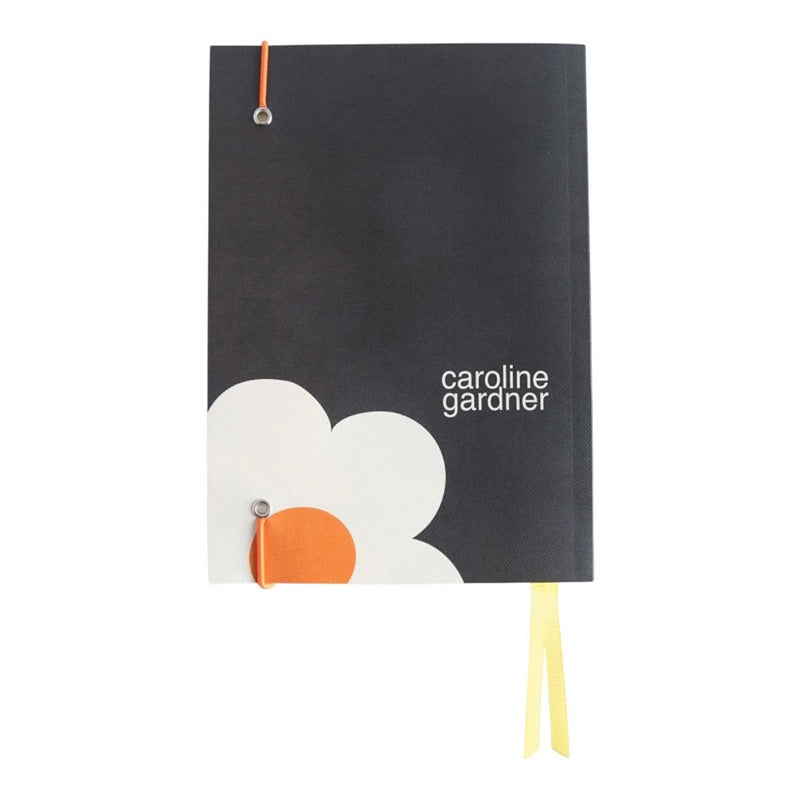 Caroline Gardner A5 Notebook Charcoal Big Flower AFN131 rear
